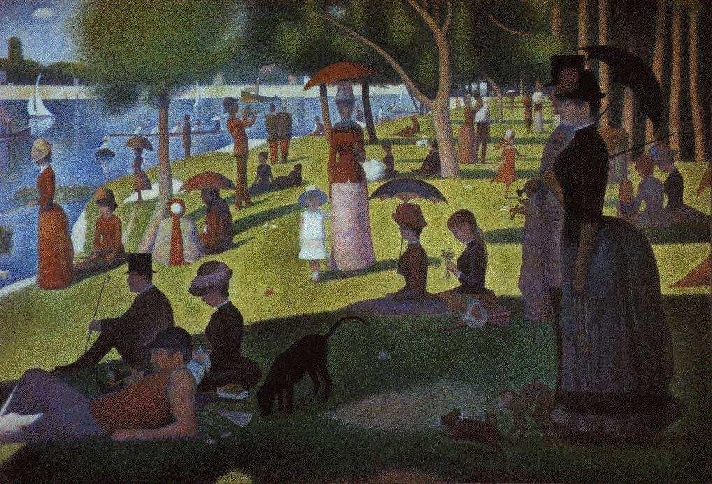 George Serat, La Jatte (1886) Pointillisme STAMPA MEDIANTE RETINATURA {Screen-plate printing} Neugebauer (1937) Colori ottenibili per sovrapposizione di inchiostri su carta Carta un inchiostro due