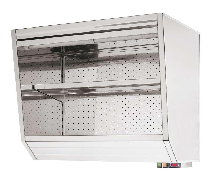 TITTI VT Espositore pensile sospeso ventilato Suspended ventilated display case Espositore pensile sospeso ventilato completo di: Costruzione e zona esposizione in acciaio inox AISI 304