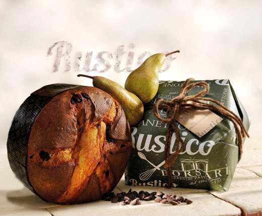 BORSARI - TUTTO BURRO Panettone Crema Pistacchio Panettone farcito con crema al pistacchio, ricoperto di cioccolato fondente e decorato con granelle di pistacchio e di cacao.