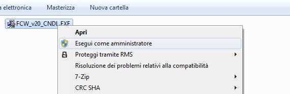 Una volta scaricato il software entrare nella cartella in cui è presente il file exe, selezionarlo con il tasto destro del mouse e cliccare su Esegui come amministratore.