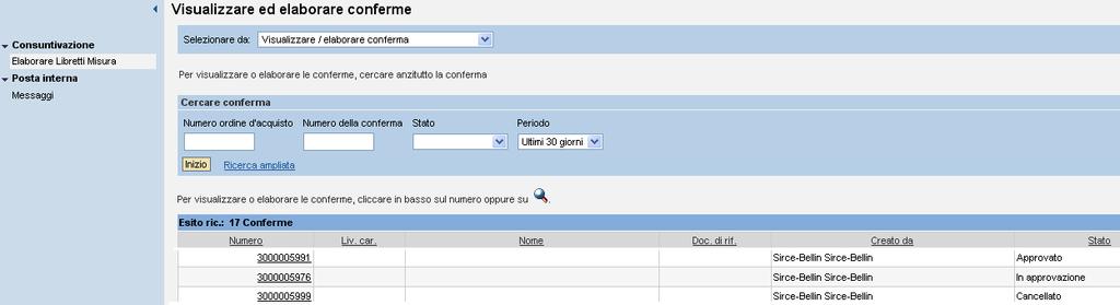 Visualizzazione proposta Libretto Misura La sezione