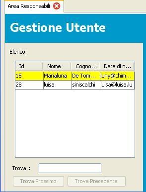 e una volta salvato, il nuovo Responsabile comparirà nella lista dei