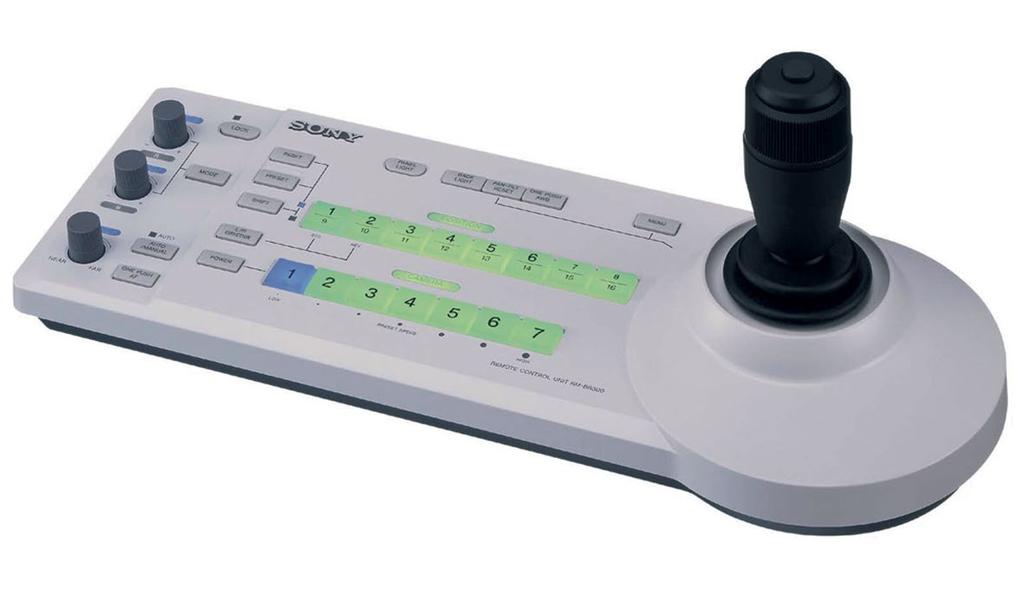 RM-BR300 pannello di controllo L unità di controllo RM-BR300 rende agevole il controllo di tutti i parametri delle telecamere della serie EVI e BRC, che sfruttano il protocollo di comunicazione VISCA.