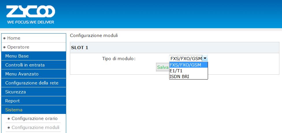 3 Interfaccia di configurazione WEB 3.1 Configurazione dei Moduli Standard 1. Dopo aver installato il modulo sulla centrale, alimentare il Sistema e effettuare la configurazione. 2.