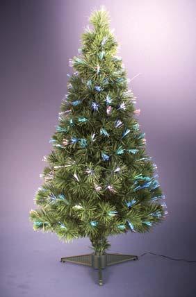 00 ALBERO DI NATALE A FIBRE OTTICHE LED RGB PVC verde serie High Quality, di spessore maggiorato.