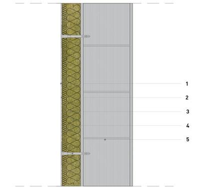 PROVA ACUSTICA PARETE A CAPPOTTO Rw 61 db sp. 38.5 cm CM 1. REDArt Fissativo ai Siliconi + REDArt Finitura ai Siliconi con granulometria di spessore 1,5 mm 2.