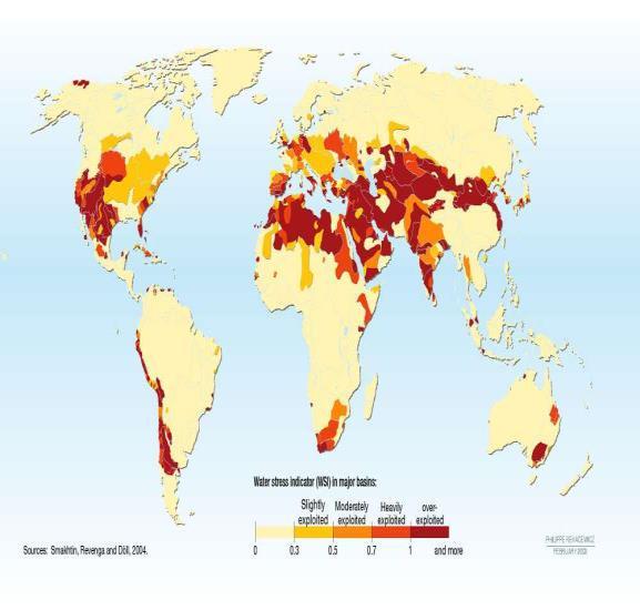 Nel luoghi in cui il consumo d acqua è superiore alla disponibilità locale si verifica il cosiddetto stress idrico: esso