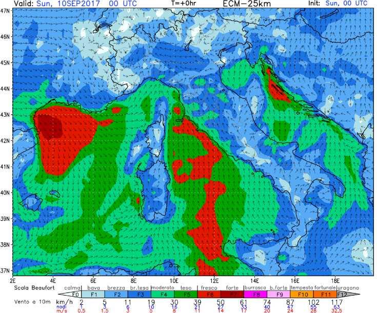 del 9 settembre (sx) e alle ore 02 ora locale del 10 settembre (dx).