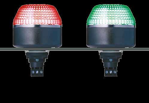 374 Dispositivi ottici ad incasso M22-Serie IDL Faro per quadro di montaggio M22 LED Multicolore Illuminazione LED continua multicolore di Ø 65 mm da inserimento di grandi dimensioni ROSSA o VERDE