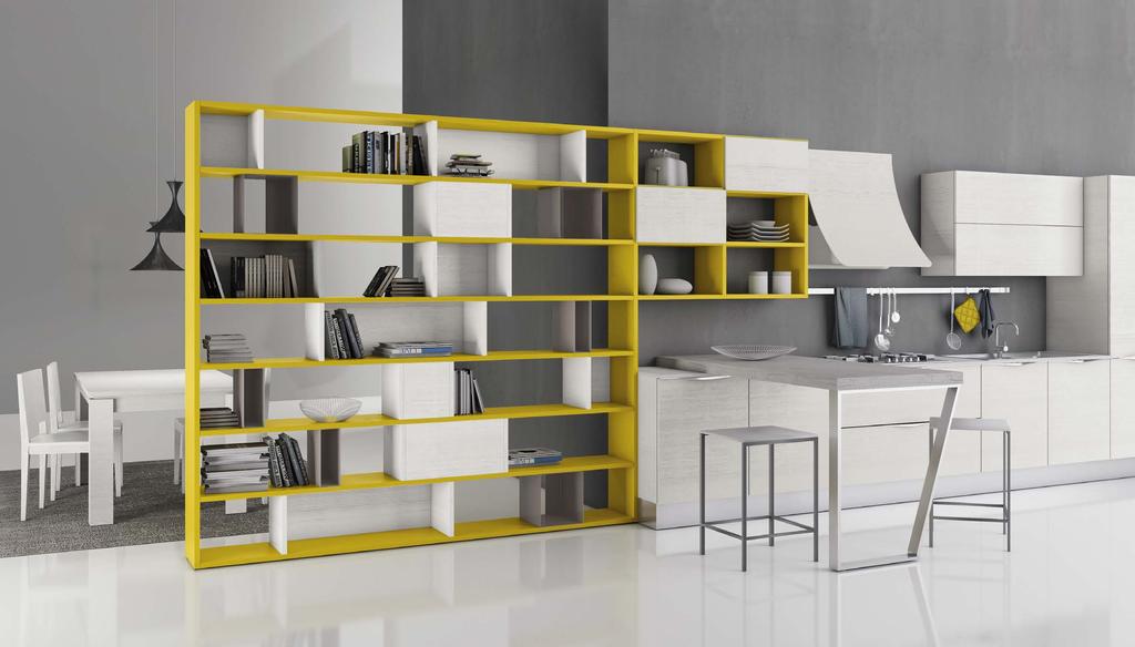 Thanks to Infinity Maxi, a one-piece Giallo Zafferano structure, the dining area is