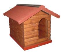 00* - cucce per cani "tronchetto" realizzate interamente in legno di pino nordico trattato con impregnante antialghe, antimuffa battericida, il tetto trattato con guaina liquida impermeabile, casetta