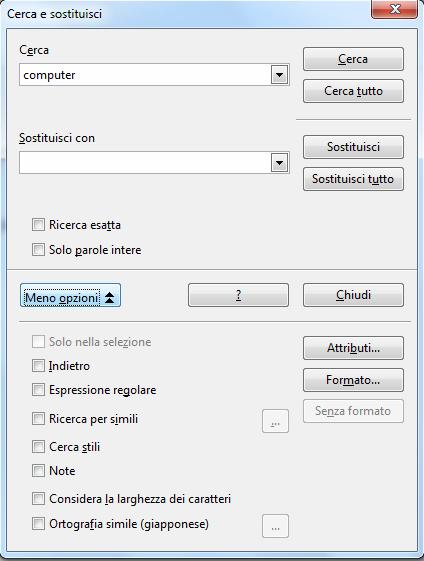 Nel menu Modifica c è Annulla per annullare l ultima operazione fatta (utilizzabile anche in successione); Ripristina fa il contrario.