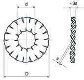 RONDELLE DENTELLATE A DOPPIA DENTATURA DOUBLE SERRATED LOCK WASHERS Diam. nom.