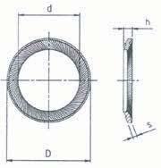 RONDELLE DI SICUREZZA SCHNORR Acciaio per molle SCHONORR SAFETY WASHERS Spring Steel ART. 55EA/00 Diam. nom.