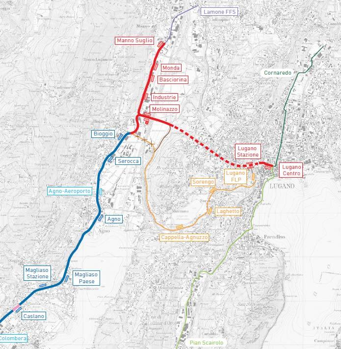 La rete del trasporto pubblico = riferimento per lo