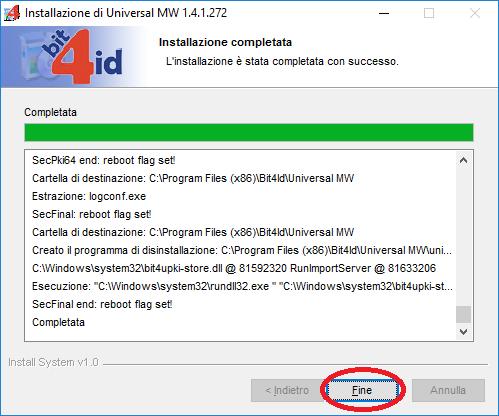 L installazione è completata, quindi fare click su Fine Chiudere le eventuali applicazioni aperte e riavviare il computer.