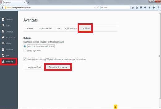 Configurazione del browser L ultimo passo dell installazione è la configurazione del browser. Per l autenticazione al sito del Progetto Sole si raccomanda l utilizzo del browser Mozilla Firefox.