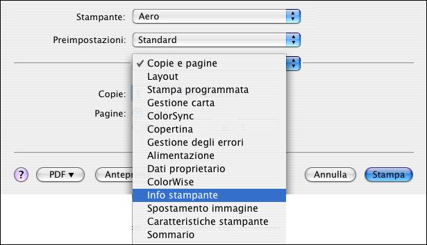 STAMPA DA COMPUTER MAC OS X 30 Abilitazione della comunicazione bidirezionale Se si abilita una rete TCP/IP, è possibile controllare lo stato della fotocopiatrice e le impostazioni ColorWise da Fiery