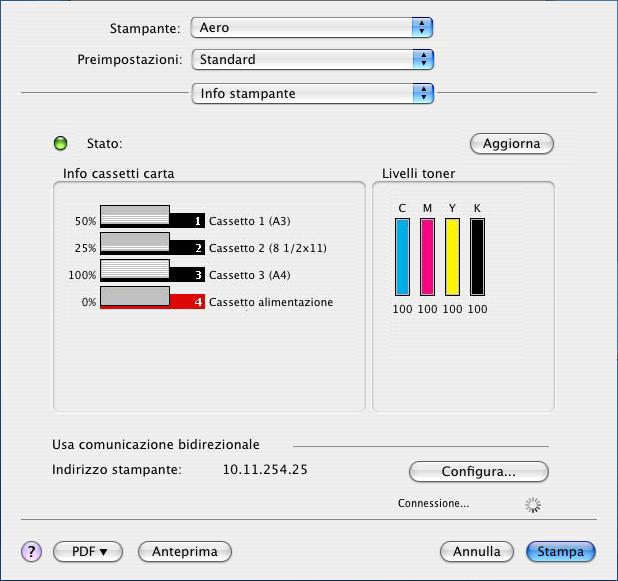 STAMPA DA COMPUTER MAC OS X 31 4 Immettere l indirizzo IP o il nome DNS di Fiery PRO 80 /S450 Color Server nel campo Indirizzo. 5 Fare clic su OK.