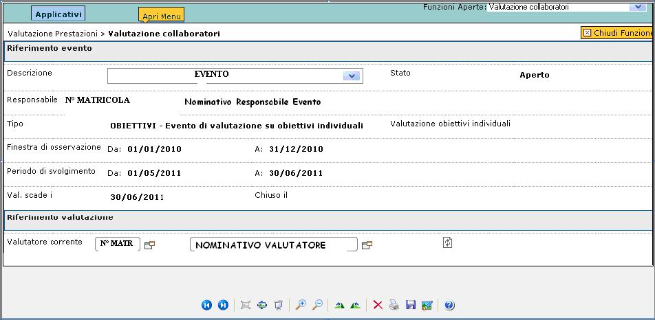 3. Valutazine degli biettivi 3.1 Premessa La funzine cnsente di visualizzare le sessine di valutazine e il relativ stat cn i cllabratri da valutare.