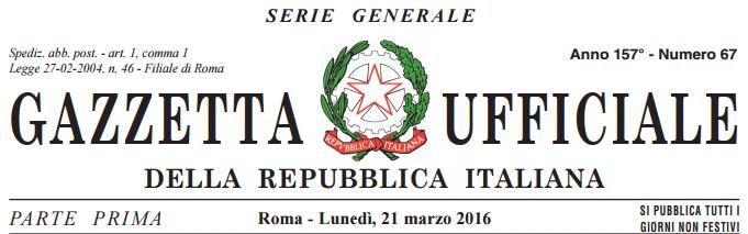 DPCM 16 FEBBRAIO 2016 N. 40!