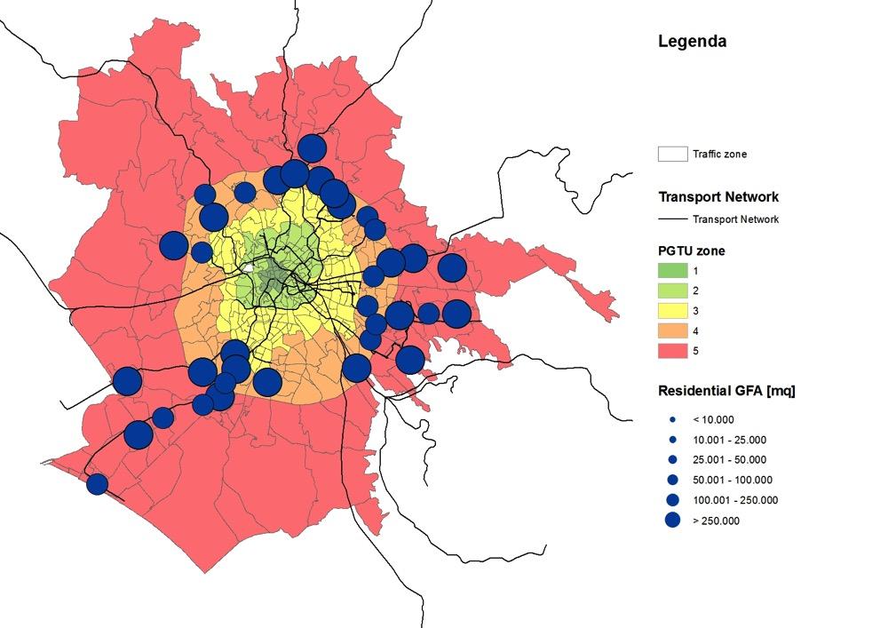 1.2 Interventi sullo stock immobiliare Lo scenario TOD_02_C è rappresentativo di un ipotesi di sviluppo urbano orientato alla rete di trasporto pubblico su ferro nel quali gli 11,6 milioni di mq di