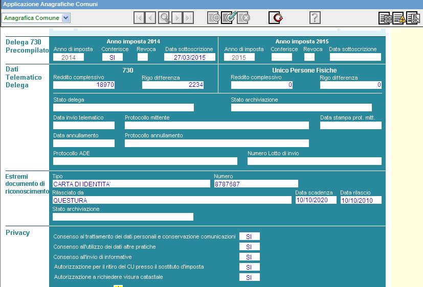 Procedere con l inserimento dei dati relativi alle