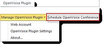 Pianificazione di una conferenza con il plugin OpenVoice Outlook Ora le conferenze OpenVoice possono essere pianificate in Microsoft