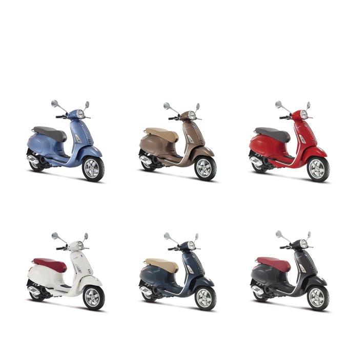 SPECIFICHE TECNICHE COLOR EMOTION MOTORE Cilindrata Vespa PRIMAVERA 50 4t 4v (50 2t)* Vespa PRIMAVERA 150 3V (125 3V)* Monocilindrico 4 tempi 4 valvole Hi-PER4 catalizzato (Hi-PER2 2 tempi