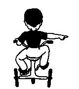 Vedo un bambino seduto su un triciclo che.