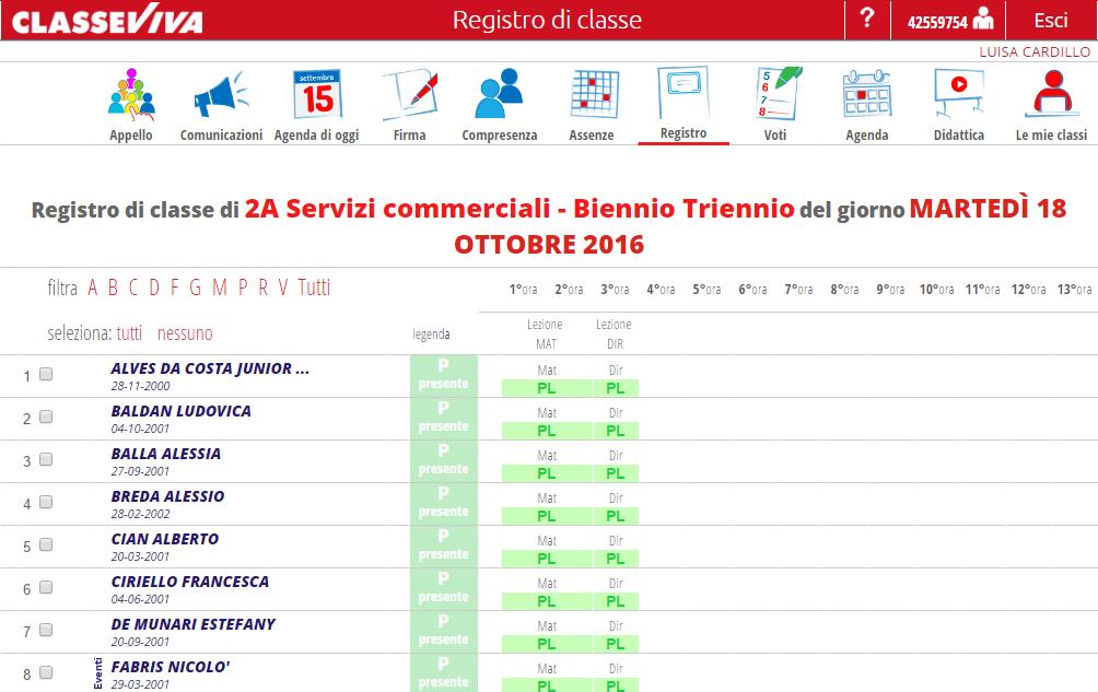 PER ACCEDERE AL REGISTRO DI CLASSE: Se è una mia classe, clicco su LE MIE CLASSI Se sono in