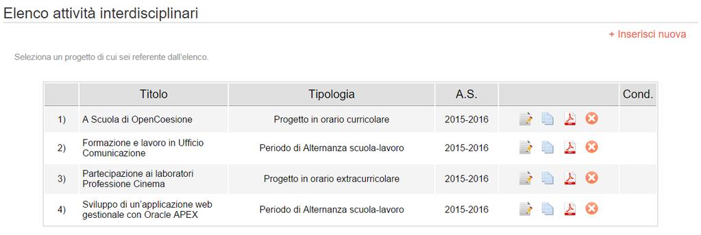 Programmazione interdisciplinare Comprende la