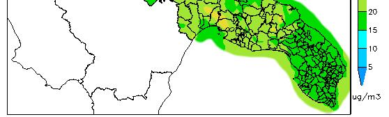oraria) -PM10 (mappa della concentrazione media giornaliera) -NO2(mappa della concentrazione massima oraria) -SO2(mappa del