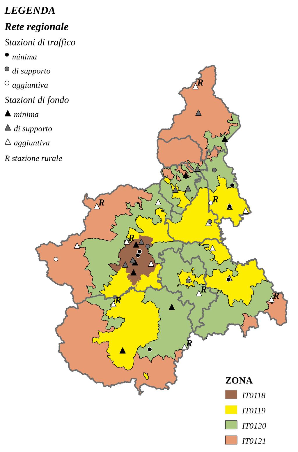 e agglomerati, al fine di individuare le aree di superamento: