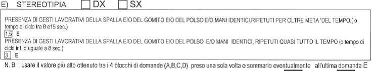 2 SCHEDA CHECK-LIST OCRA 4 PARTE Da notare la progressione esistente tra le varie schede del modello check-list OCRA.