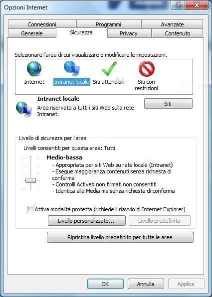 d. Selezionare il TAB Sicurezza e.