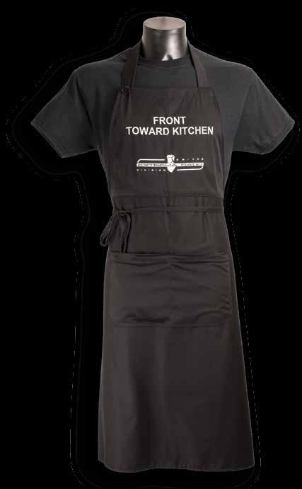 KITCHEN STYLE APRON Black cotton apron with embroidery and multiuse