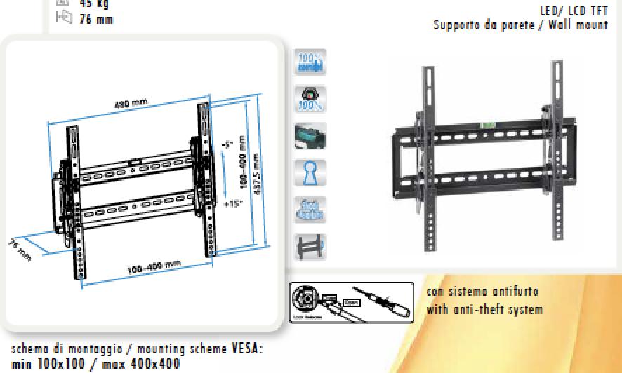 99 4 PB/W011 NERO 8019950300025 Kg. 35, 1, inclinabile con inclinazione -5/+15.