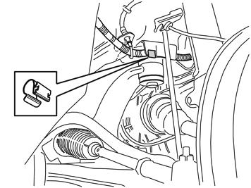 52 Prendere un fermaglio (1) dal kit e fissare a pressione sul bordo di lamiera come mostrato nell'illustrazione.