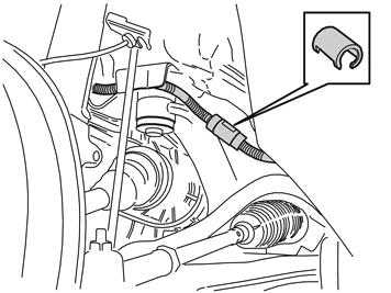 72 Collegare il cavo (1) dal riscaldatore del motore al cavo predisposto (1) dalla presa frontale.