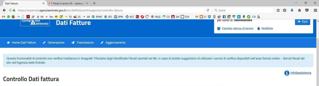 15. ERRORE DI CONTROLLO Se l esito del controllo dovesse restituire l errore come nell immagine dovete scrivere a