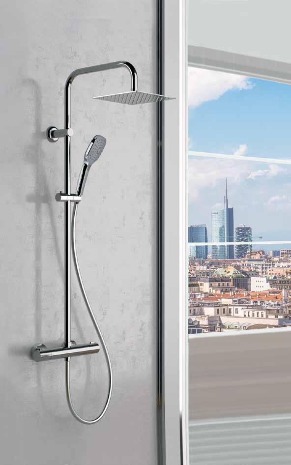 WELLNESS COLONNE DOCCIA TERMOSTATICHE THERMOSTATIC SHOWER COLUMN 96 cm A252 Colonna doccia Minimale in acciaio INOX, altezza 96 cm, attacco 3/4.