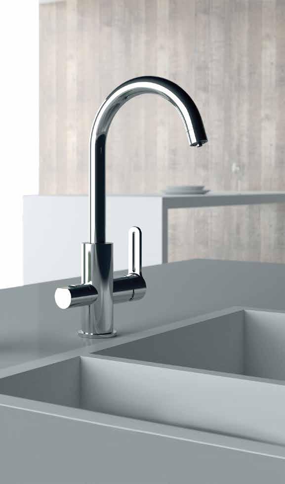 DANIEL RUBINETTERIE 357 mm 261 mm 172 mm SR679DW Miscelatore lavello serie Smart a tre vie di ingresso con bocca girevole e due vie d uscita completamente indipendenti, con selezione acqua potabile