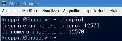 Operazioni di input/output: scanf Esempio: Inserire un numero