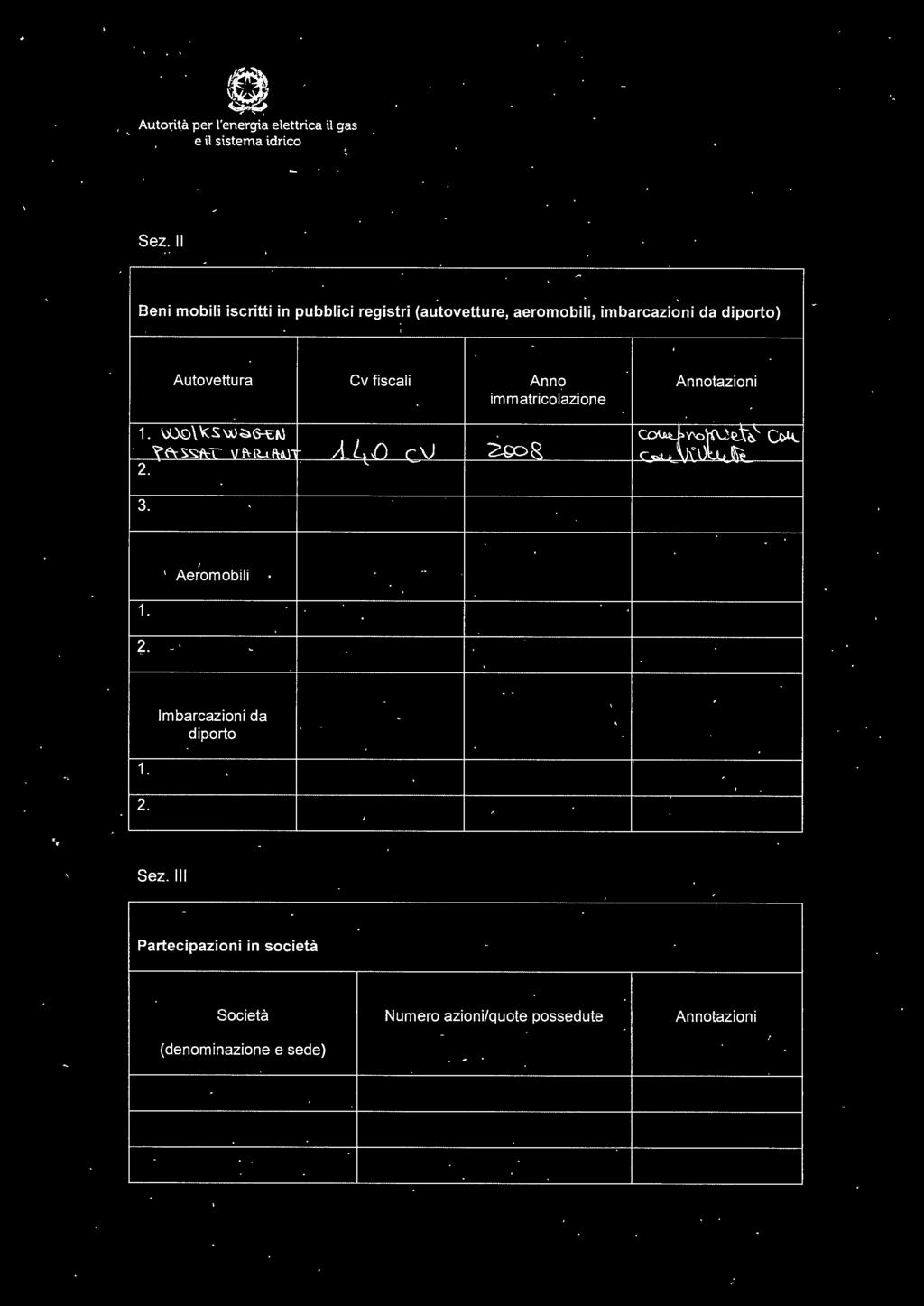 A.L D ~t0t('~" c~ 1. ' Aermbili 2... 1. Imbarcazini da diprt, 2. ' Sez. Ili.