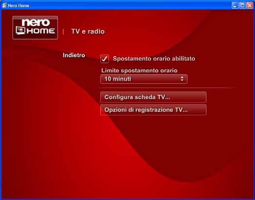 Impostazioni in Nero Home 6.2.