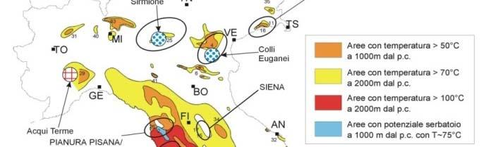 Usi termici della geotermia in Italia (2008) TJ/anno 2565