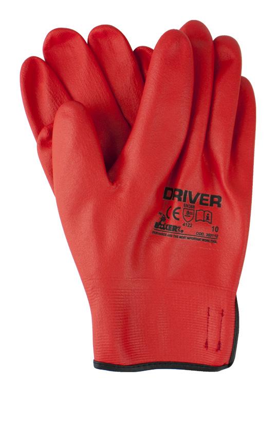 Guanto Driver Rosso Guanto tecnico a filo continuo 100% nylon/ nitrile.