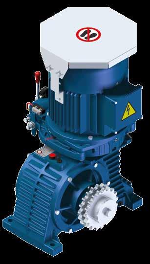 . Traction machine for escalators installed in commercial buildings such as: department stores, multi-storey shopping centers, multiplex cinemas.hotels etc.