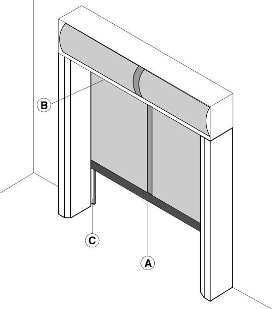 Installatore: (Nome, indirizzo, telefono) INSTALLAZIONE DI PORTE FLESSIBILI AD AVVOLGIMENTO VERTICALE IN CONFORMITÀ ALLA DIRETTIVA MACCHINE 98/37/CE E ALLE ARTI APPLICABILE DELLE NORME EN 13241-1 EN